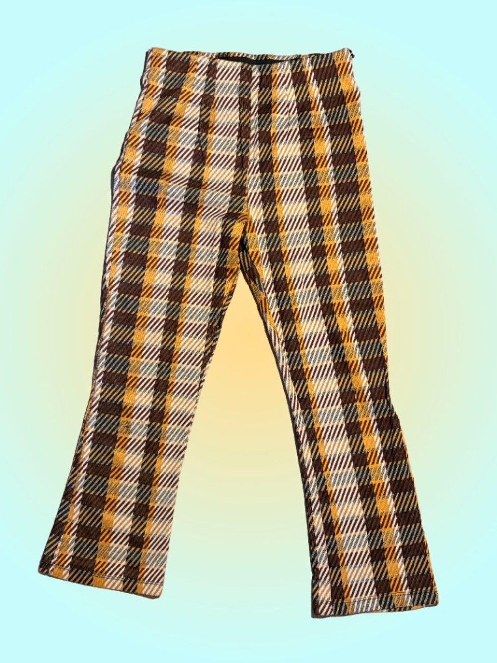 Free People Plaid Cropped Flare Pants 🤎🍂